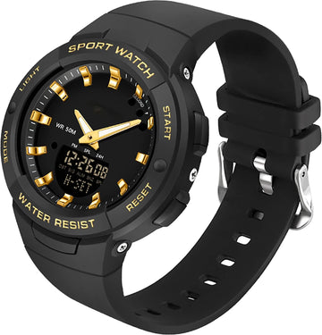 Findtime Digital Analog Watches Sports Waterproof Watch Dual Display LED Backlight Luminous Wristwatch with Calendar Alarm Stopwatch Fashion Colorful Women Men Digital Watches